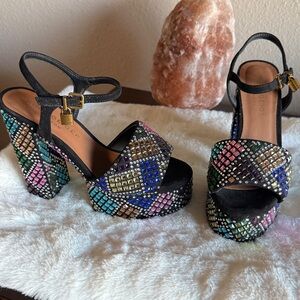 Stunning Black and Rhinestone Heels